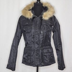 Alpha Industries Adrienne Black Nylon Jacket - Size S